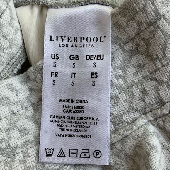 Liverpool pull‎ on gray white leopard jacquard patterned jogger sweatpants small - Picture 4 of 5